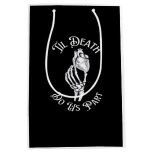 Til Death Do us Part Skeleton Hand hält Anatomie Mittlere Geschenktüte