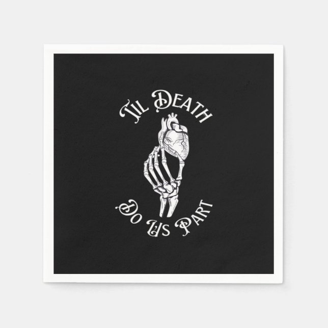 Til Death Do us Part Skeleton Hand hält Anatomie Serviette (Vorderseite)