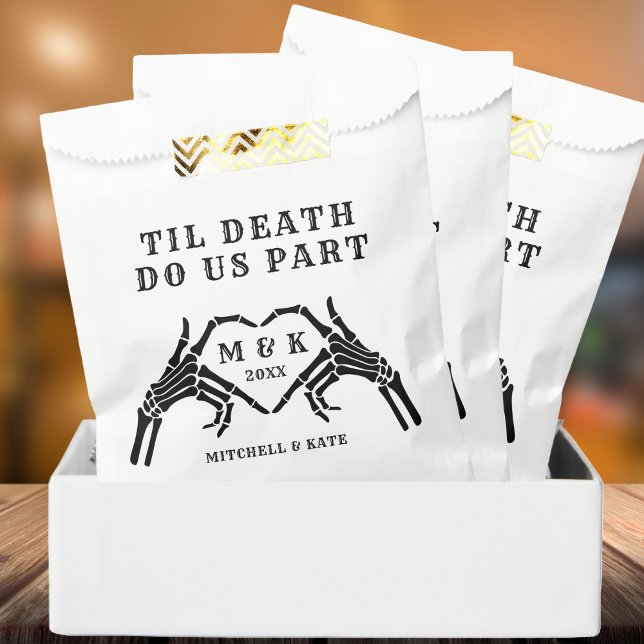 Til Death Do us Part Skeleton Heart Hand Wedding Geschenktütchen (Til Death Do Us Part Skeleton Heart Hand Wedding Favor Bag
)