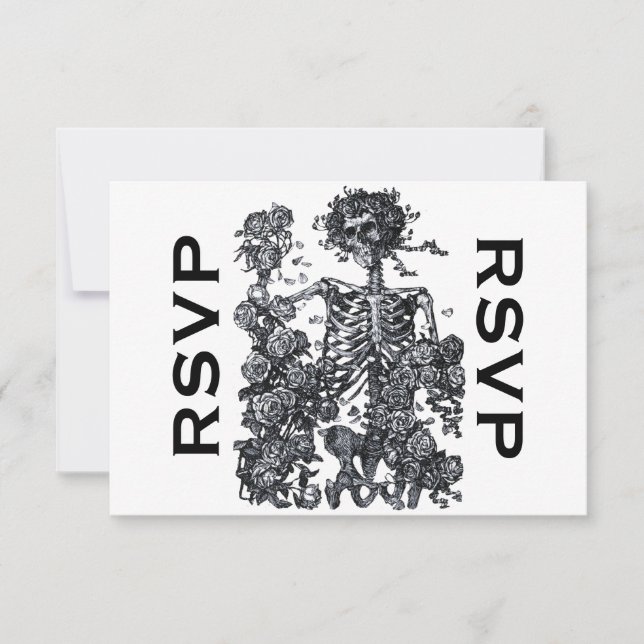 Til Death Do us Part Skeleton UAWG RSVP Karte (Vorderseite)