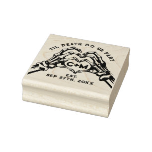 Til Death Do us Part Skeletons Gothic Wedding Gummistempel
