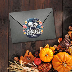 Til Death Do us Part Skeletons Gothic Wedding Runder Aufkleber