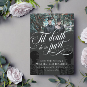 Til Death Do us Part Skelett Foto Save the Date