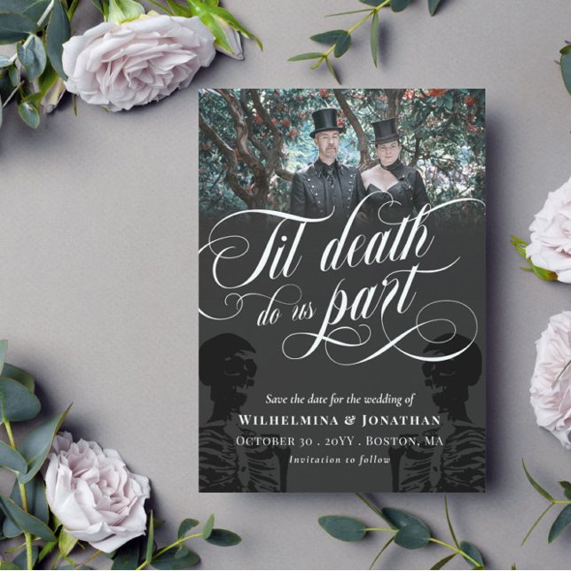 Til Death Do us Part Skelett Foto Save the Date (Von Creator hochgeladen)