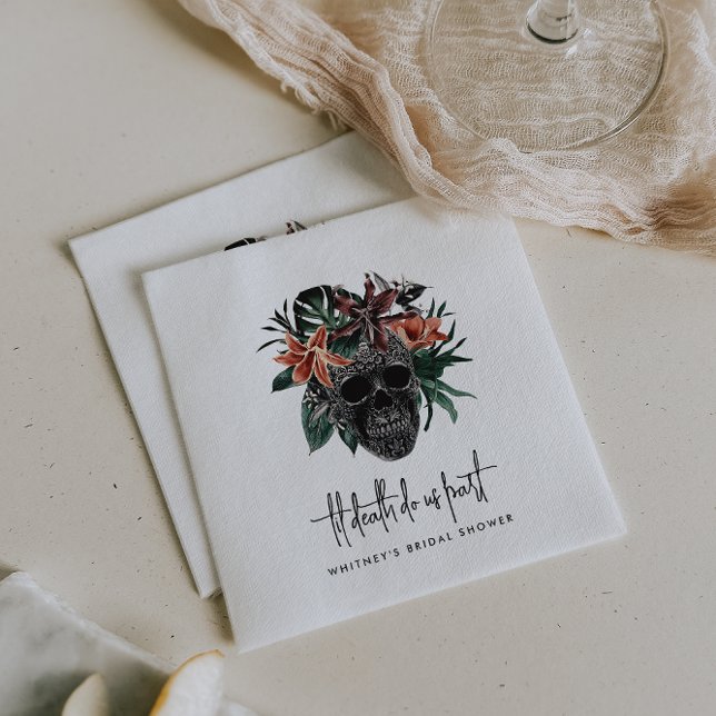Til Death Do us Part Skull Halloween-Brautparty Serviette (Von Creator hochgeladen)