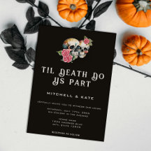 Til Death Do us Part Skulls & Rose Black Wedding