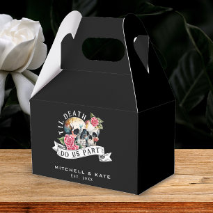 Til Death Do us Part Skulls & Rose Black Wedding Geschenkschachtel