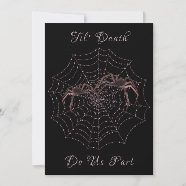 Til Death Do us Part Spiders Halloween Gothic Einladung (Vorderseite)