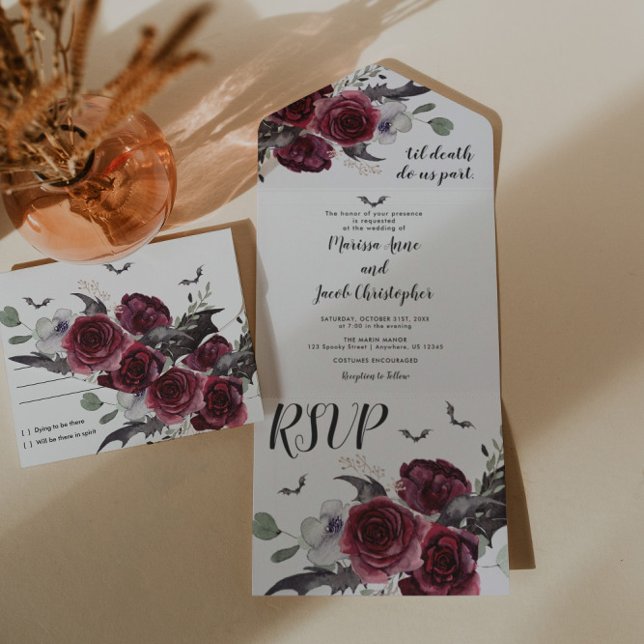 Til Death Do us Part Trifold Wedding Einladung (Von Creator hochgeladen)