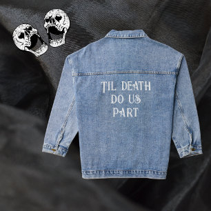 Til Death Do us Part, Vintage Typografie Hochzeit Jeansjacke