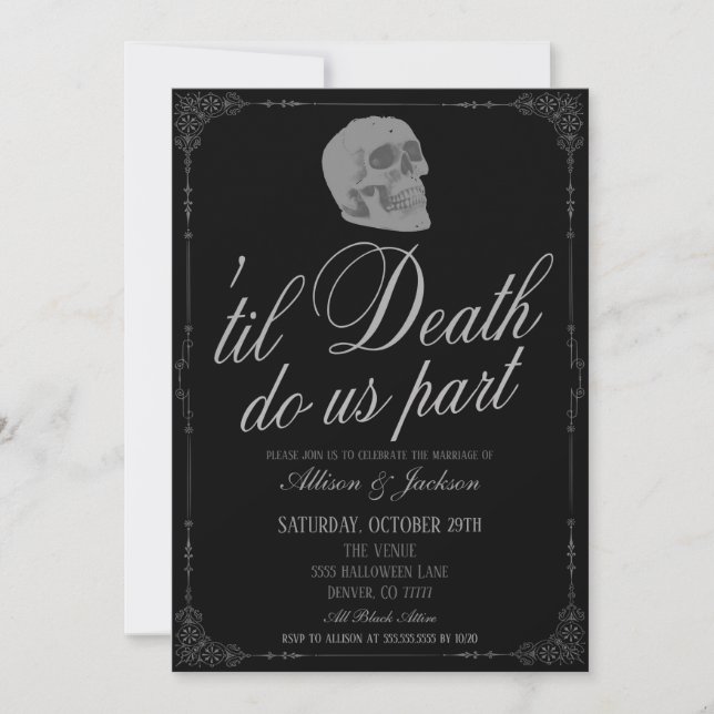 Til Death Do us Part Wedding Einladung (Vorderseite)