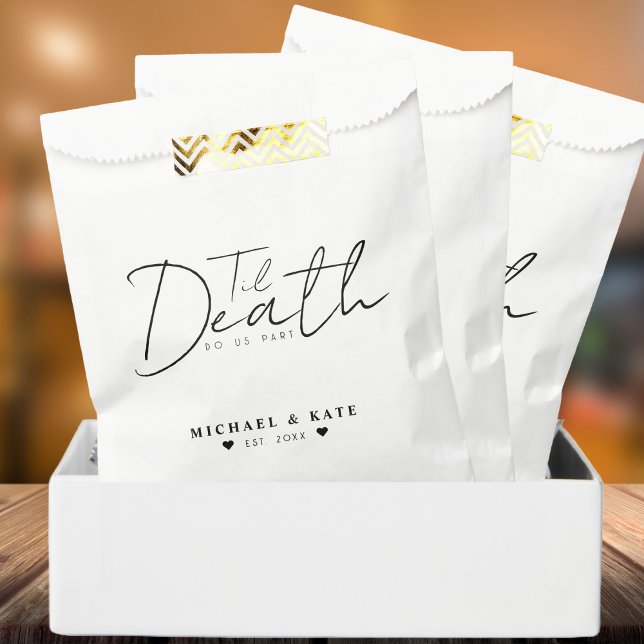 Til Death Do us Part White Wedding Geschenktütchen (Til Death Do Us Part White Wedding Favor Bag)