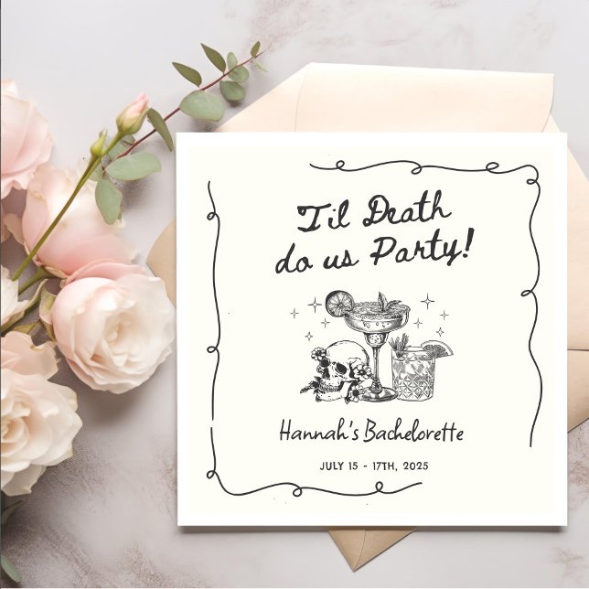 Til Death Do Us Party Bachelorette Cocktail Party Serviette (Von Creator hochgeladen)