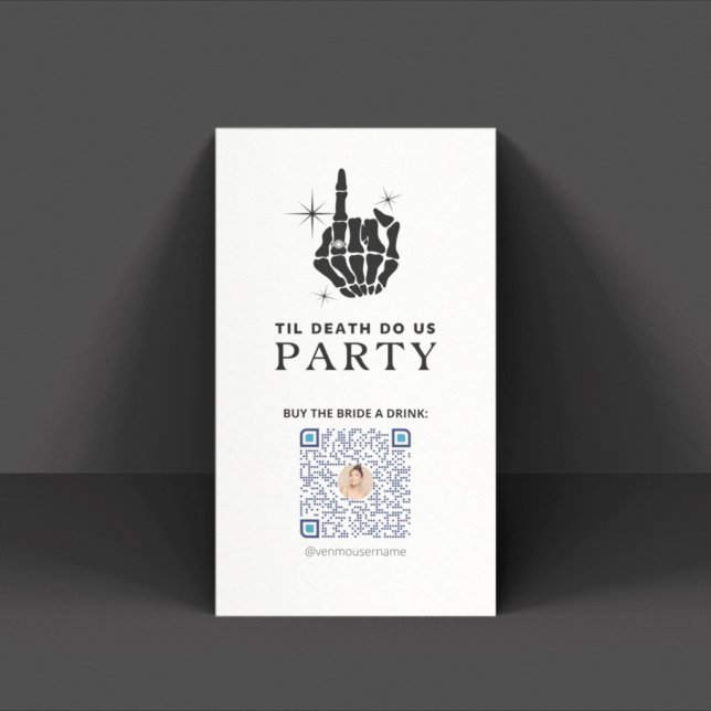 "Til Death Do us Party Bachelorette QR-Code-Karte Platzkarte (Von Creator hochgeladen)
