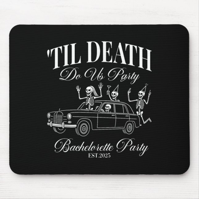 Til Death Do Us Party Retro Halloween Bachelorette Mousepad (Vorne)