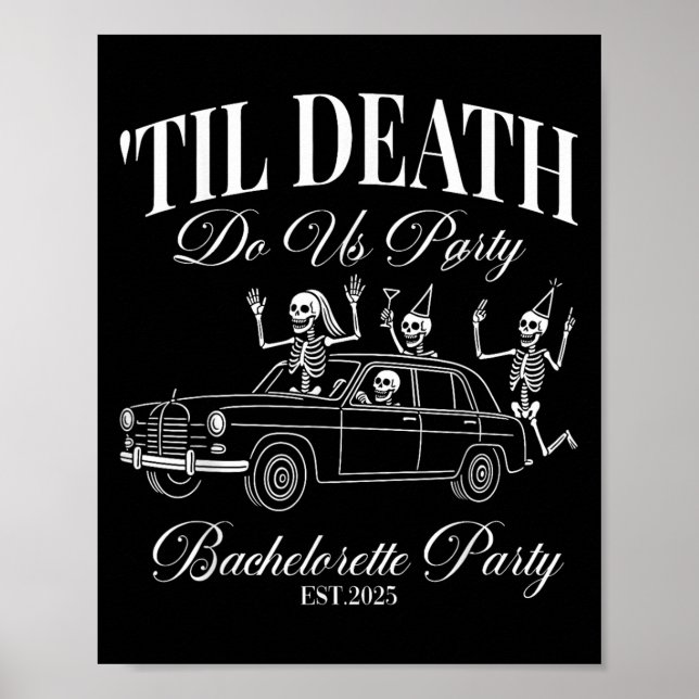 Til Death Do Us Party Retro Halloween Bachelorette Poster (Vorne)