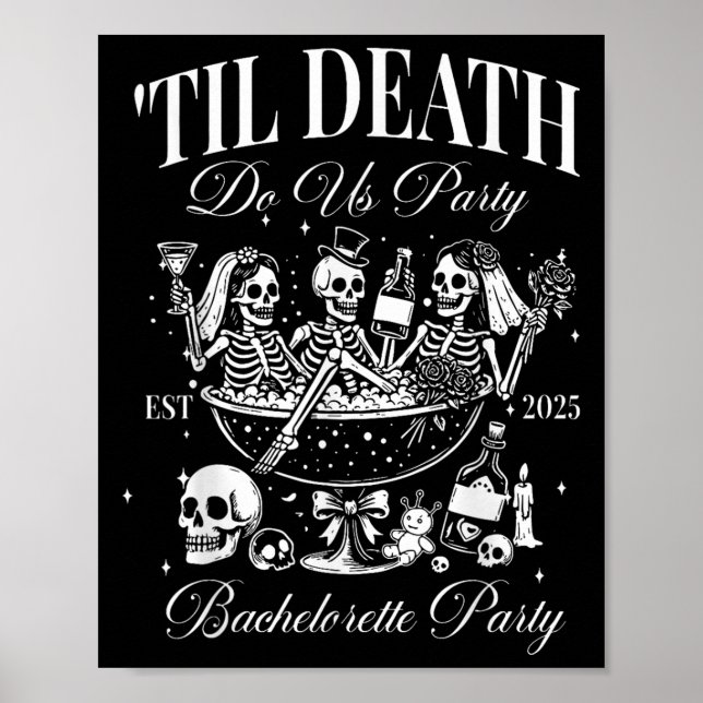 Til Death Do Us Party Retro Halloween Bachelorette Poster (Vorne)