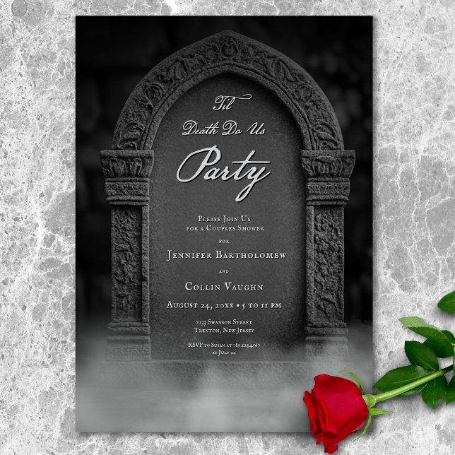 Til Death Do US Party Spooky Paare Dusche Einladung (Til Death Do Us Party Spooky Couples Shower Invitation)