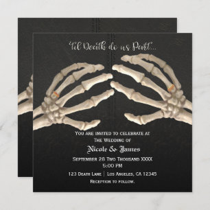 Til Death Do us Skeleton Gold Hochzeit Einladung