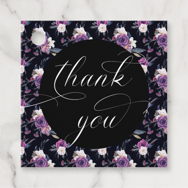 "Til Death Do us us Part Lila & Black Vielen Dank Geschenkanhänger (Vorderseite)