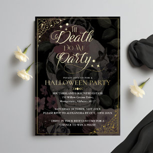 Til Death Do we Party Gothic Skull Halloween Folieneinladung