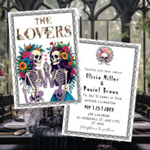 Til Death Gothic Floral halloween Skeleton Wedding
