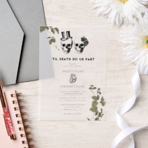 Til Death Gothic Heart Floral Skulls Wedding