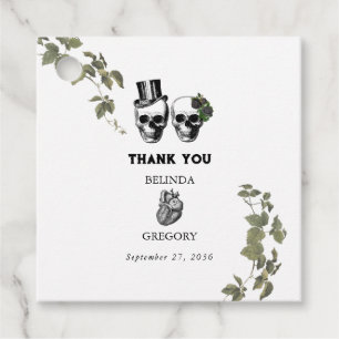 Til Death Gothic Heart Floral Skulls Wedding Geschenkanhänger