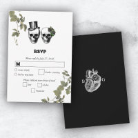 Til Death Gothic Heart Floral Skulls Wedding