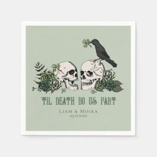 Til Death Gothic St Patricks Day Floral Skull Serviette