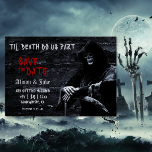 Til Death Gothic Wedding speichern das Datum Save The Date