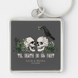 Til Death Gothush Blush Pink Blütenschädel Schlüsselanhänger