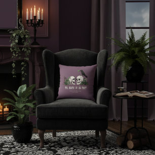 Til Death Lila Gothic Irish Floral Skull & Rose Kissen