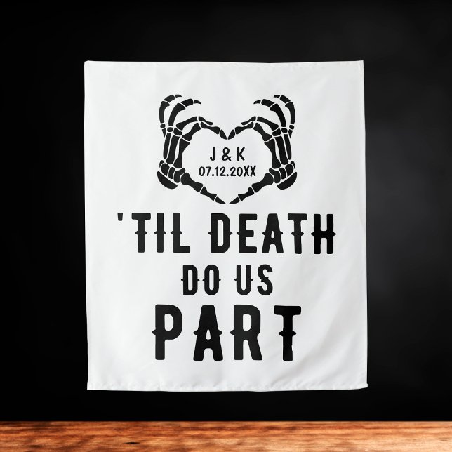 Til Death macht uns teilweise Personalisierte Hoch Wandteppich (Til Death Do Us Part Personalized Wedding Backdrop
)