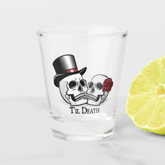 Til Death Mr. und Mrs. Wedding Skulls Schnapsglas