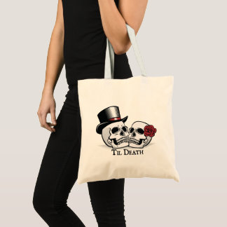 Til Death Mr. und Mrs. Wedding Skulls Tragetasche