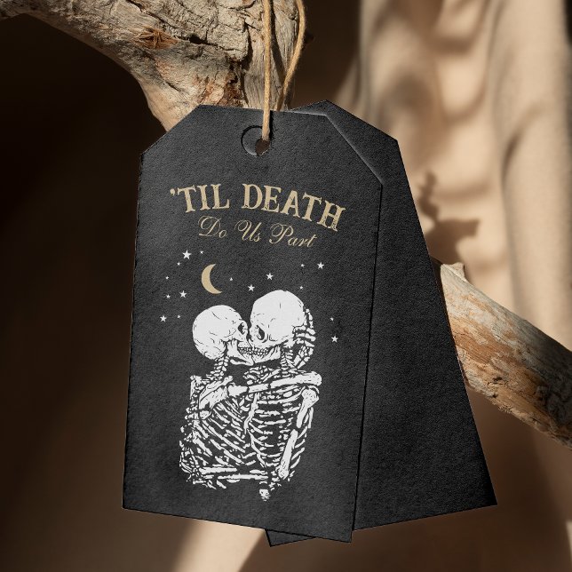 Til Death Skeleton Goth Wedding Registry QR Code Geschenkanhänger (Von Creator hochgeladen)