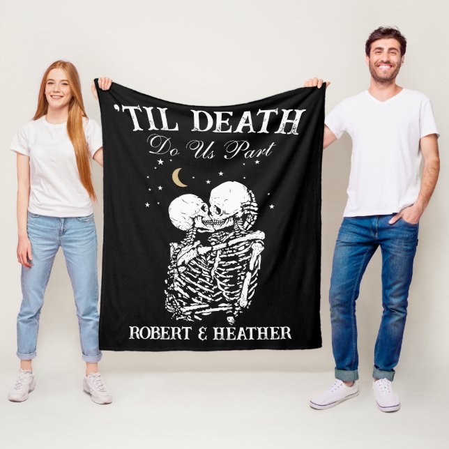 Til Death Skeleton Lovers Tarot Card Goth Wedding Fleecedecke (Beispiel)