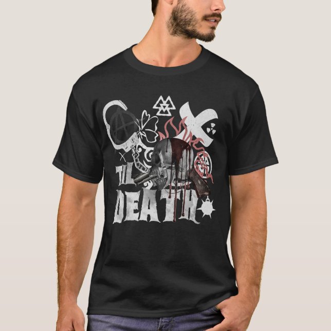 Til Death Skull Bachelor Party Rock Gothic T-Shirt (Vorderseite)