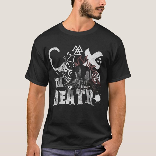 Til Death Skull Gothic Bachelor Party T - Shirt |  (Vorderseite)