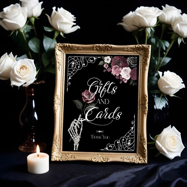 Til Death Watercolor Skelett Rose Gifts & Cards Poster (Til Death Watercolor Skeleton Rose Gifts & Cards Poster)