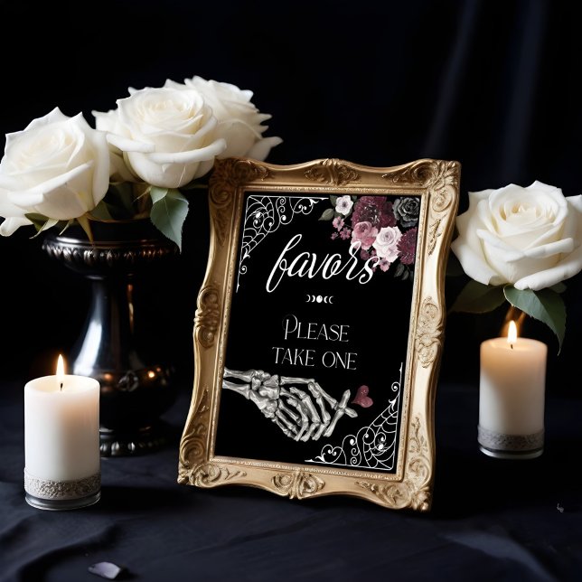 Til Death Watercolor Skeletton Handfavoriten Poster (Til Death Watercolor Skeleton Hand Favors Poster)