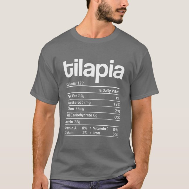 Tilapia Nutrition Fact Funny Erntedank Christma T-Shirt (Vorderseite)