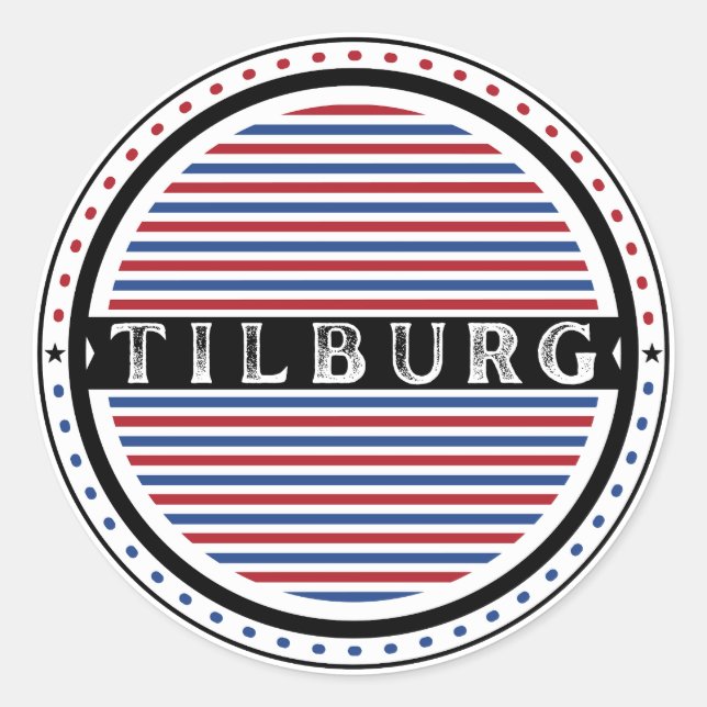 Tilburg City Pride Emblem – Dutch Identity Runder Aufkleber (Vorderseite)