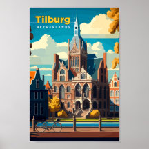 Tilburg Netherlands Travel Art Vintag