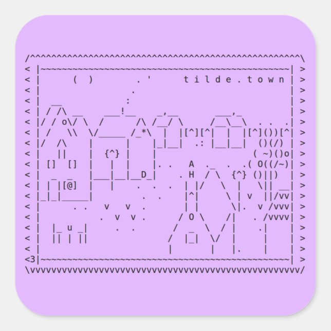 Tilde.town ascii art Aufkleber (Vorderseite)