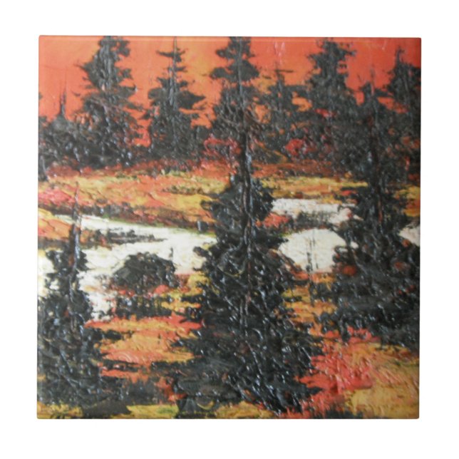 Tile Ann Hayes Gemälde Baum Delight Fliese (Vorderseite)