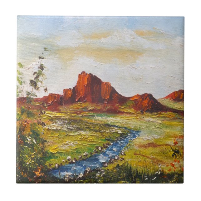 Tile Ann Hayes Painting Red Rock Canyan Fliese (Vorderseite)