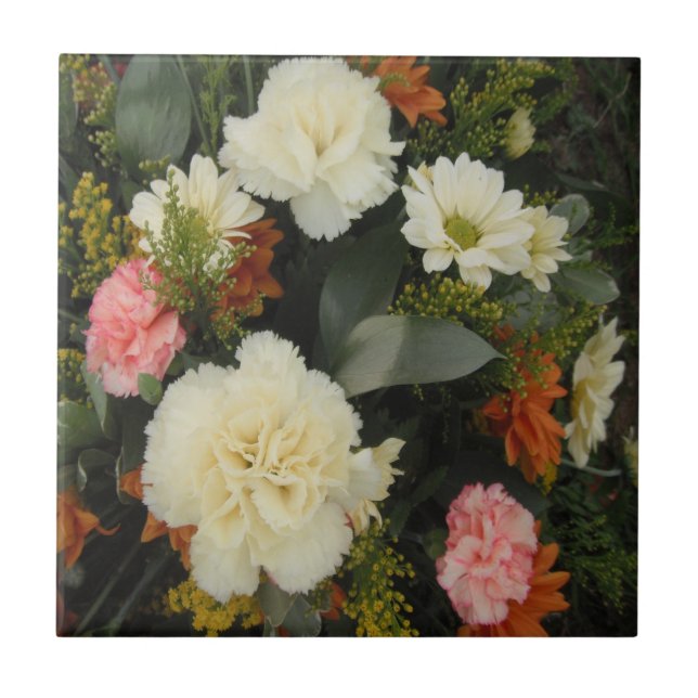 Tile Carnation Bouquet Fliese (Vorderseite)