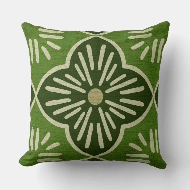 Tile casablanca graphic in green pattern kissen (Vorderseite)